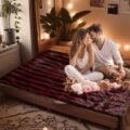 Couple on Pink Devil Wine Blanket 1